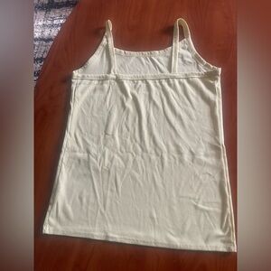 Women’s Cream Ribbed Tank Top - Classic Spaghetti Strap